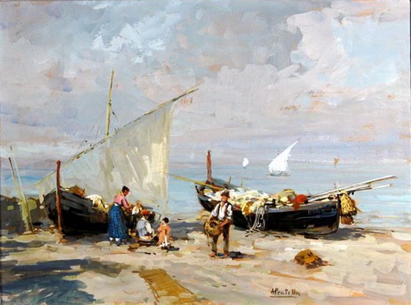  19-Marina con pescatori-Palazzo Pistilli-Campobasso 